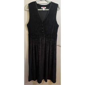 VINTAGE Midi Black Velvet Dress